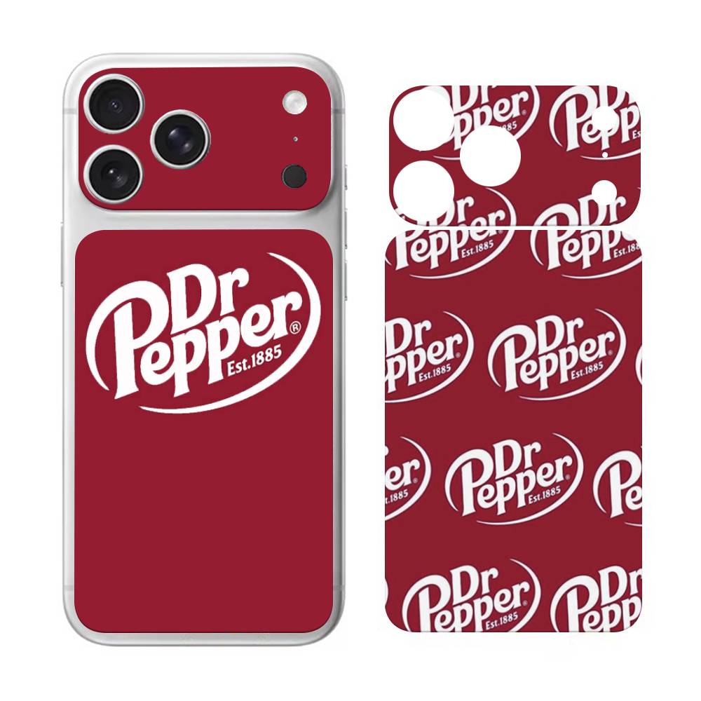 Бренд газированных напитков Dr Pepper Наклейка-обертка Для IPhone17 Pro/17pro Max Наклейка на телефон Кожаная пленка-защита задней панели Полное покрытие