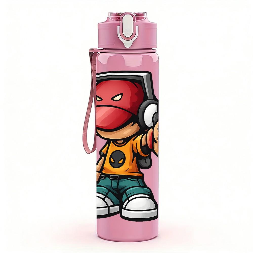 1PC Cap Boy Thumbs Up 750ml Color Plastic Sports Water Bottle Leakproof Flip Straw Lid Suitable for Sports Office Home Use