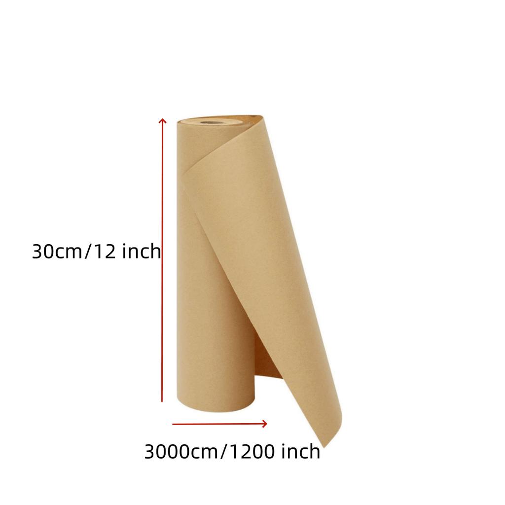 Рулон крафт-бумаги, 30 см*3000 см/12 x 1200 дюймов, обычная коричневая транспортная бумага для упаковки подарков, доски объявлений, мольберта (100 футов)