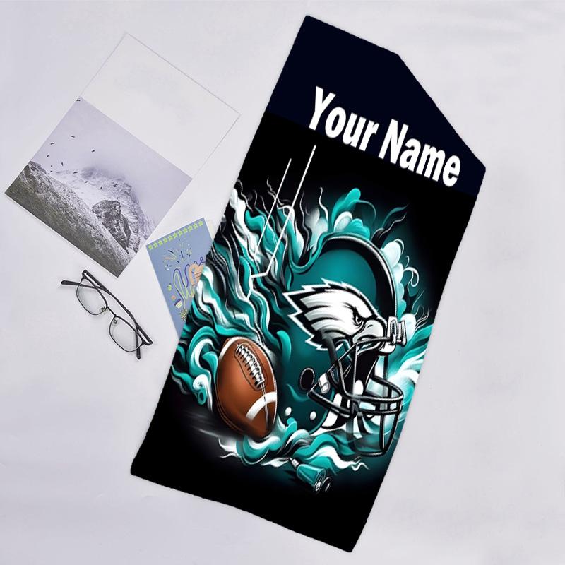 1pc Fashion Cool Eagle Logo2 Beach Towel with Custom Name, Beach/Swimming/Bath/Picnic/Camping Towel, Suitable for Seaside Beaches