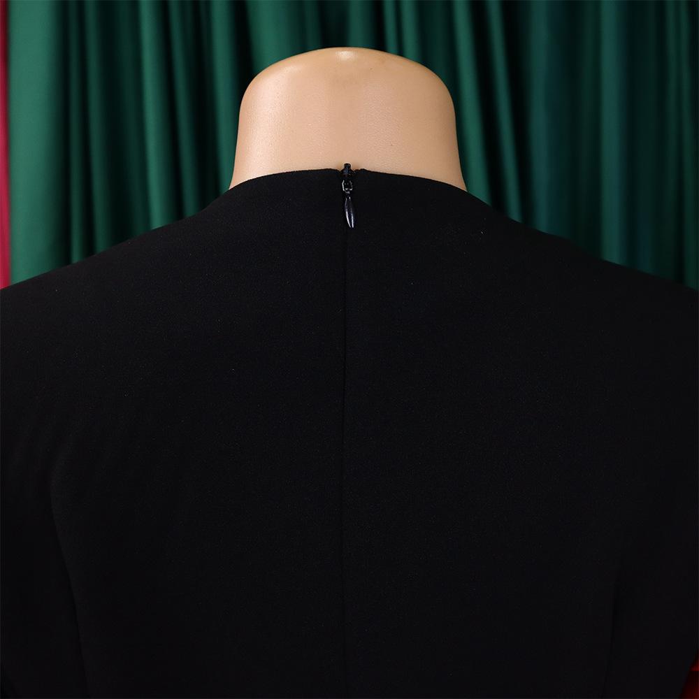 JKASHDK Women's Fashion Spring Autumn Plus Size Solid Color Print Long Sleeve High Waist Casual Dresses