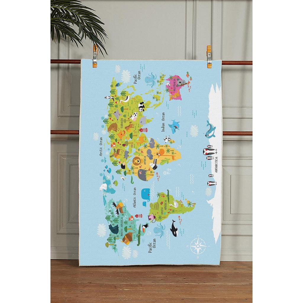 Декоративный современный тонкий коврик для детей из хлопка, устойчивый к пятнам, моющийся, сплетенный машиной