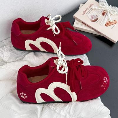 Милые женские туфли на мягкой подошве 2025 Новые Весна Осень Вышивка Удобная Повседневная Обувь Уличные Нескользящие Легкие Балетки