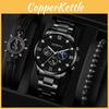 Мужской модный кварцевый часовой ремешок в комплекте с календарем и логотипом для повседневной носки