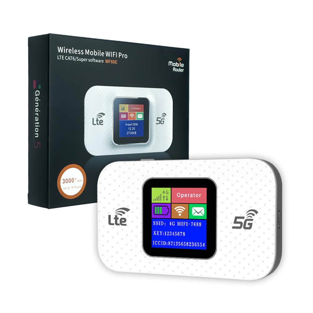 Портативный WiFi-роутер 4G LTE 150 Мбит/с, 3000 мАч, с питанием от USB, мобильная точка доступа с ЖК-дисплеем для путешествий по Европе, до 10 устройств