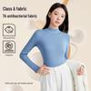 Women's Slim-Fit Mid-Neck Woolen Long-Sleeve Top - Warm German Fleece for Autumn and Winter