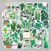 50 Cartoon Green Plant Stickers: DIY Decor for Laptops, Cars, and Scooters