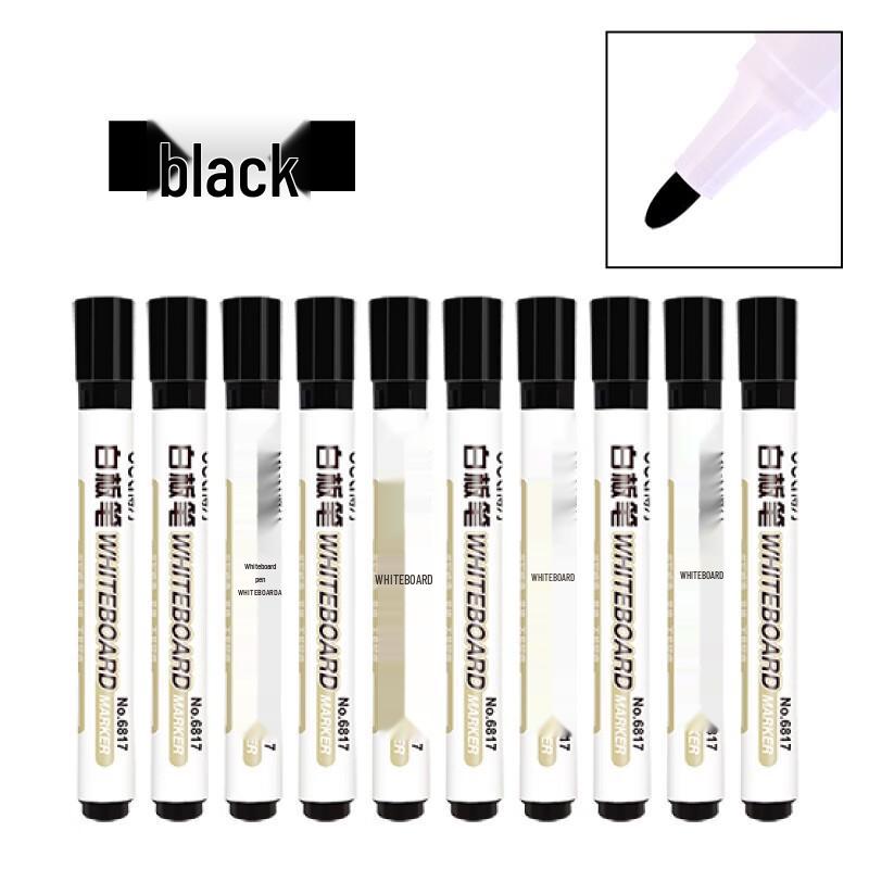 Deli 10-Pack Black Erasable Whiteboard Pens
