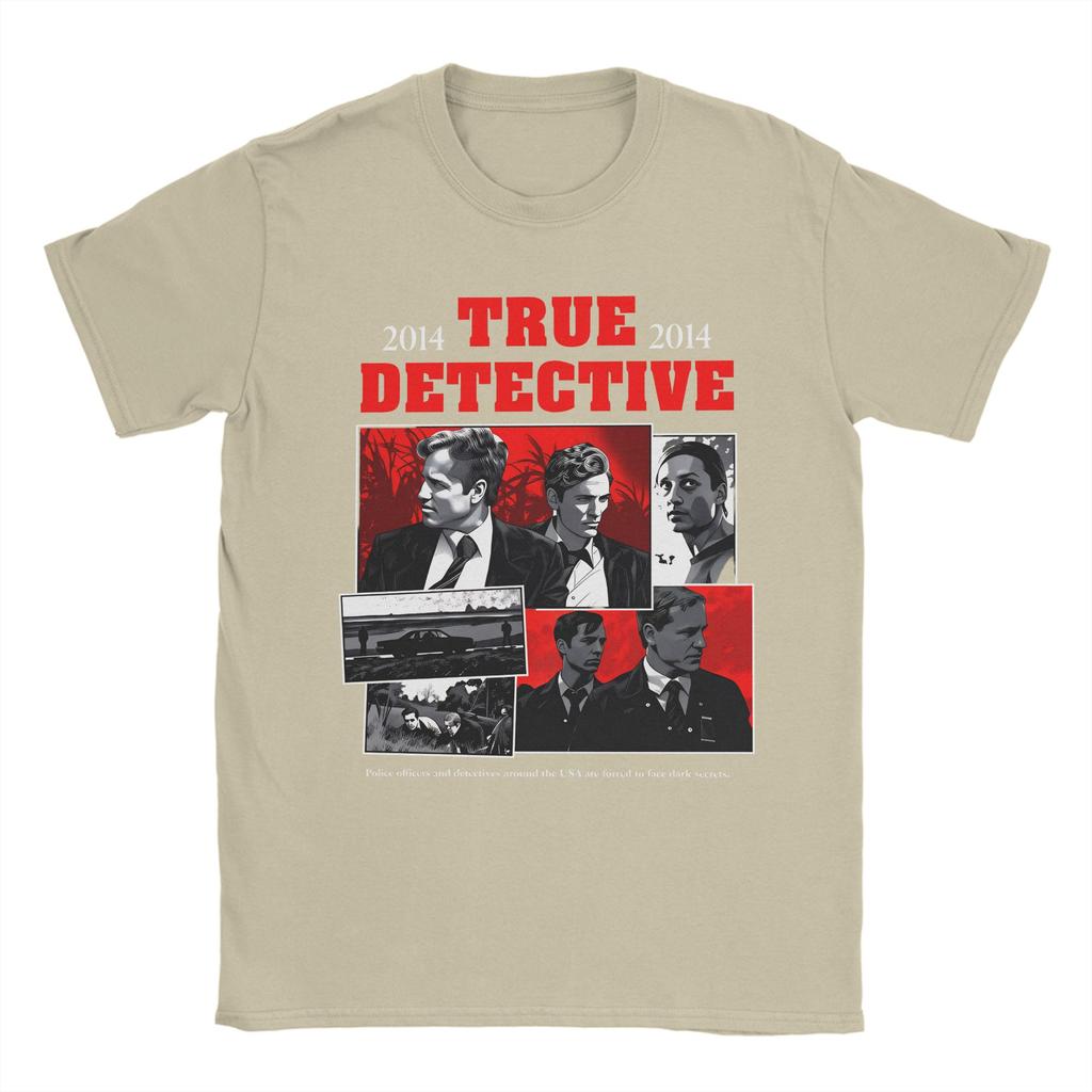 True Detective Rust Cohle Marty Hart T Shirt Summer Adult Pure Cotton O Neck 4XL 5XL 6XL Clothing ShortSleeved Tshirt