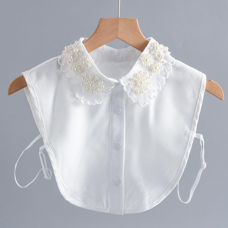Women Handmade Fake Collar for Woman Shirt Detachable Business Removable Lapel False Collar Girls Fuax Cols Clothing Accessories