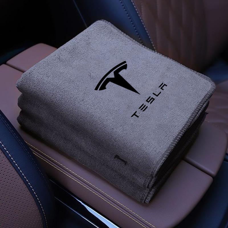 CSNK3 New Microfiber Car Wash Towel Cleaning Drying Cloth For Tesla Model Y Juniper Model 3 Model S Model X SpaceX Auto Accessories
