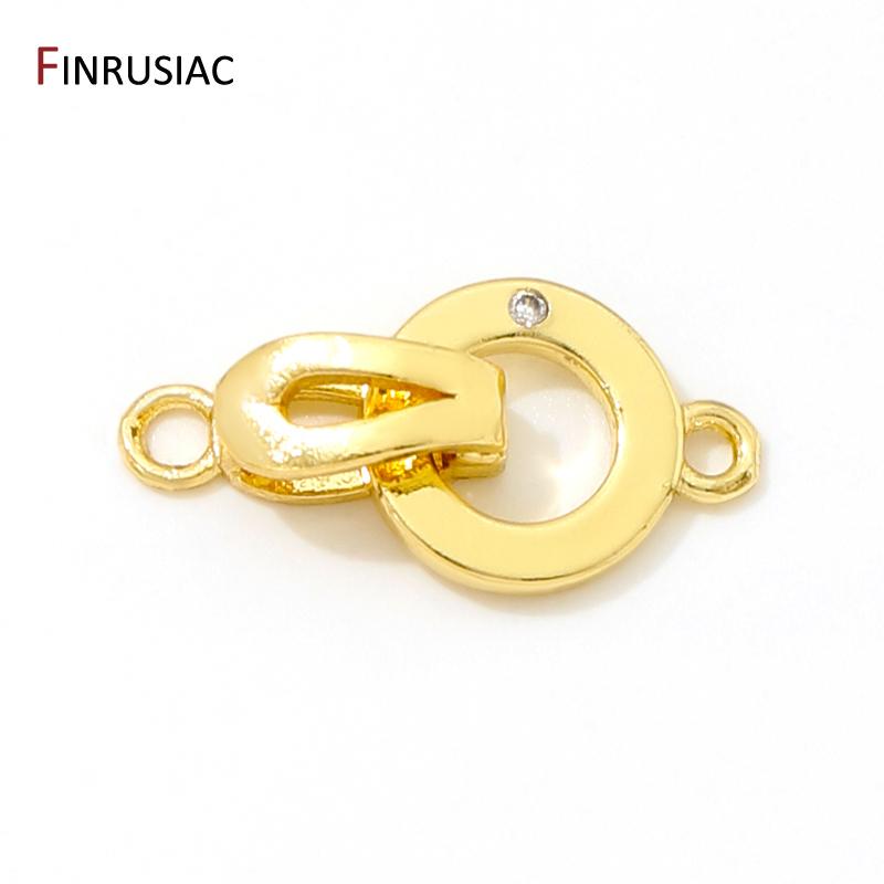 Латунные Застежки с Покрытием 18K Золотом, Инкрустированные Цирконами и Жемчугом, Соединители-Застежки, Замки для Украшений, Материалы для Браслетов и Ожерелий DIY