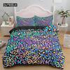 Luxury Leopard Print Bedding Sets Duvet Cover Twin Full Queen King Size Bed Soft Polyester Bedclothes for Kids Girls Women Gift