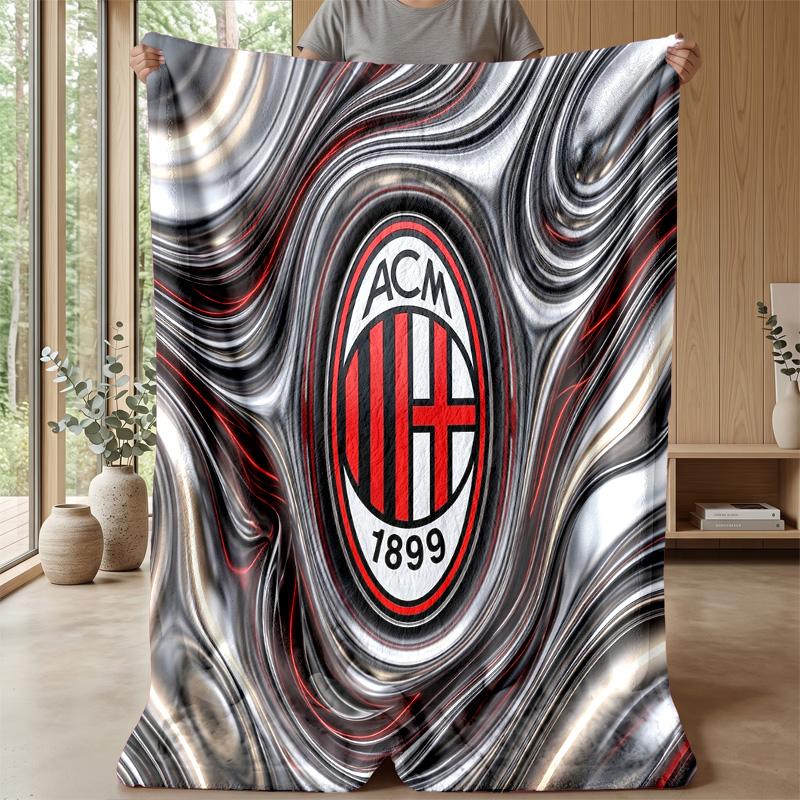 AC Milan Theme blanket Soft Flannel Blanket Plush Throw Blanket Cozy Sofa Bed Blanket for Home Decor