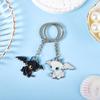 Cute Black And White Flying Dragon Series Metal Keychain Kawaii Anime Cartoon Doll Keyring Pendant Backpack Accessories Gift