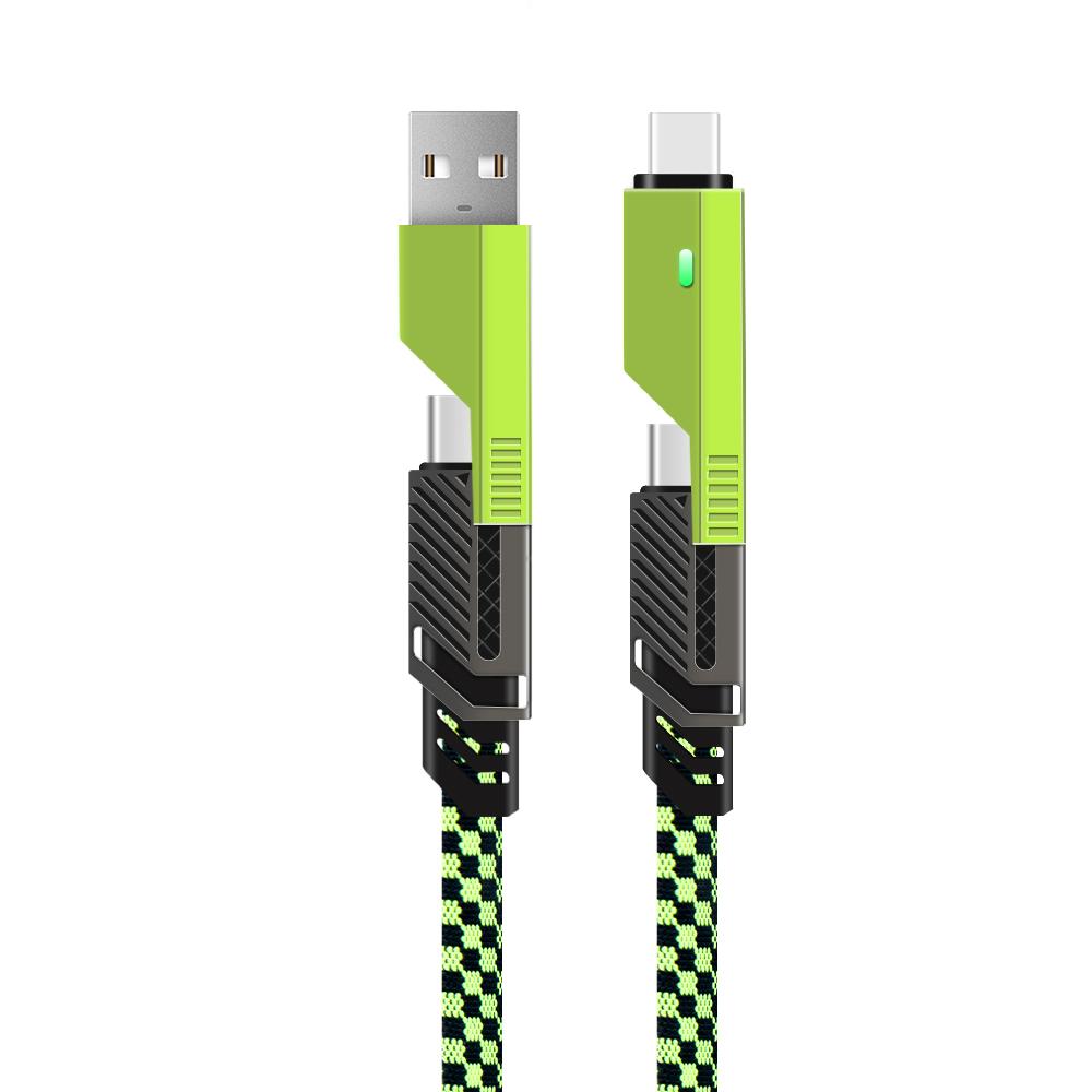 Super Fast USB and USB-C Type-C 4 in 1 60W Charging Cable Phone&Watch Super Fast Data Trans Charging Cable for Multiple Devices