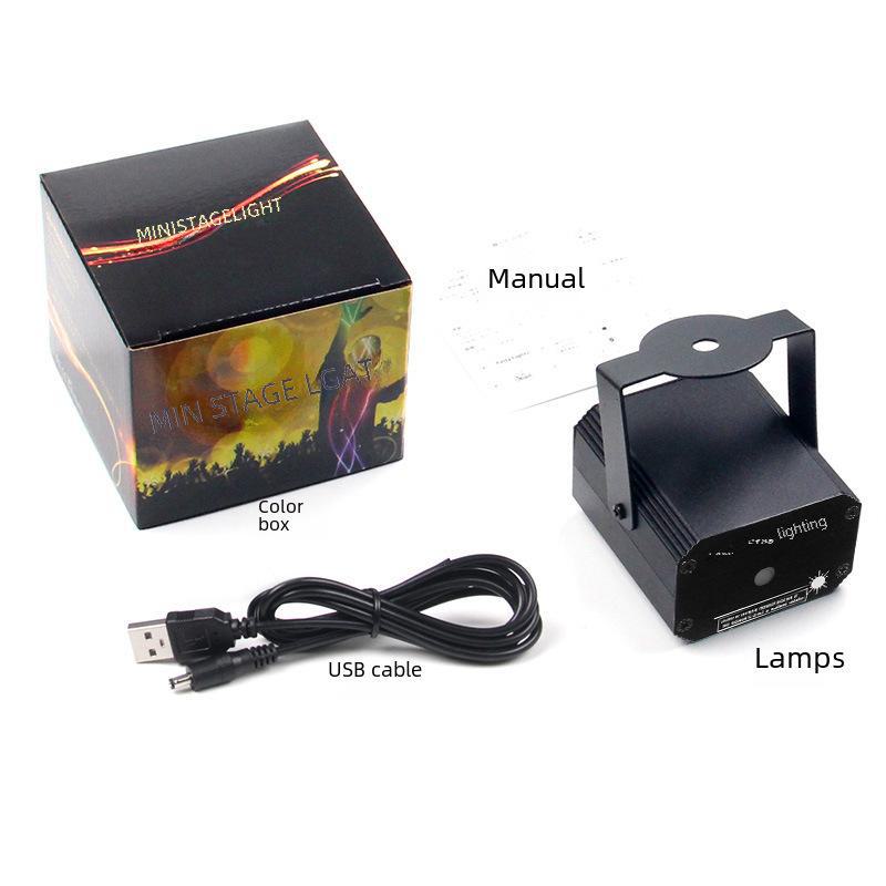 Мини USB-лазер красного и зеленого цвета с голосовым управлением для создания эффектов звездного неба и дискотеки