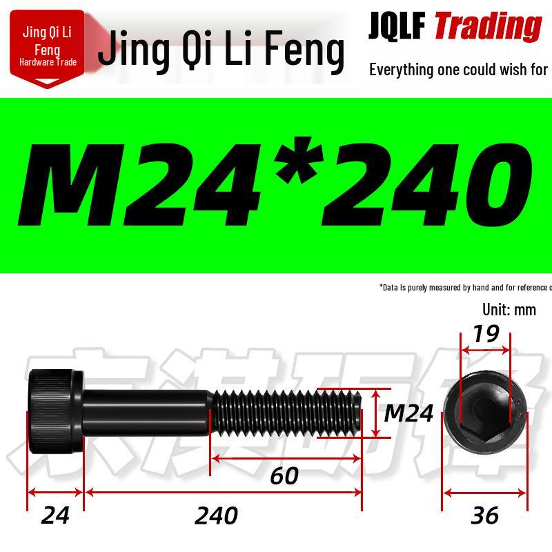M20-M27 High Strength Blackened Hex Socket Head Cap Screw with Knurled Cylindrical Half Thread