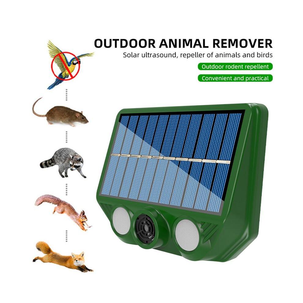 Solar Powered Ultrasonic Animal Repellent 500mAh Animal Deterrent Repellent USB Charging for Repel Mouse Coyote Fox Deer