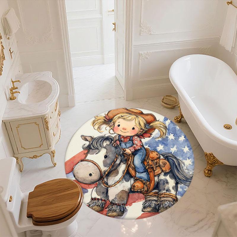 Cartoon pattern round rug,Carpet Rug for Living Room Bedroom Playroom ,Non-slip Floor Mat,Holiday Gifts and Birthday Gifts.