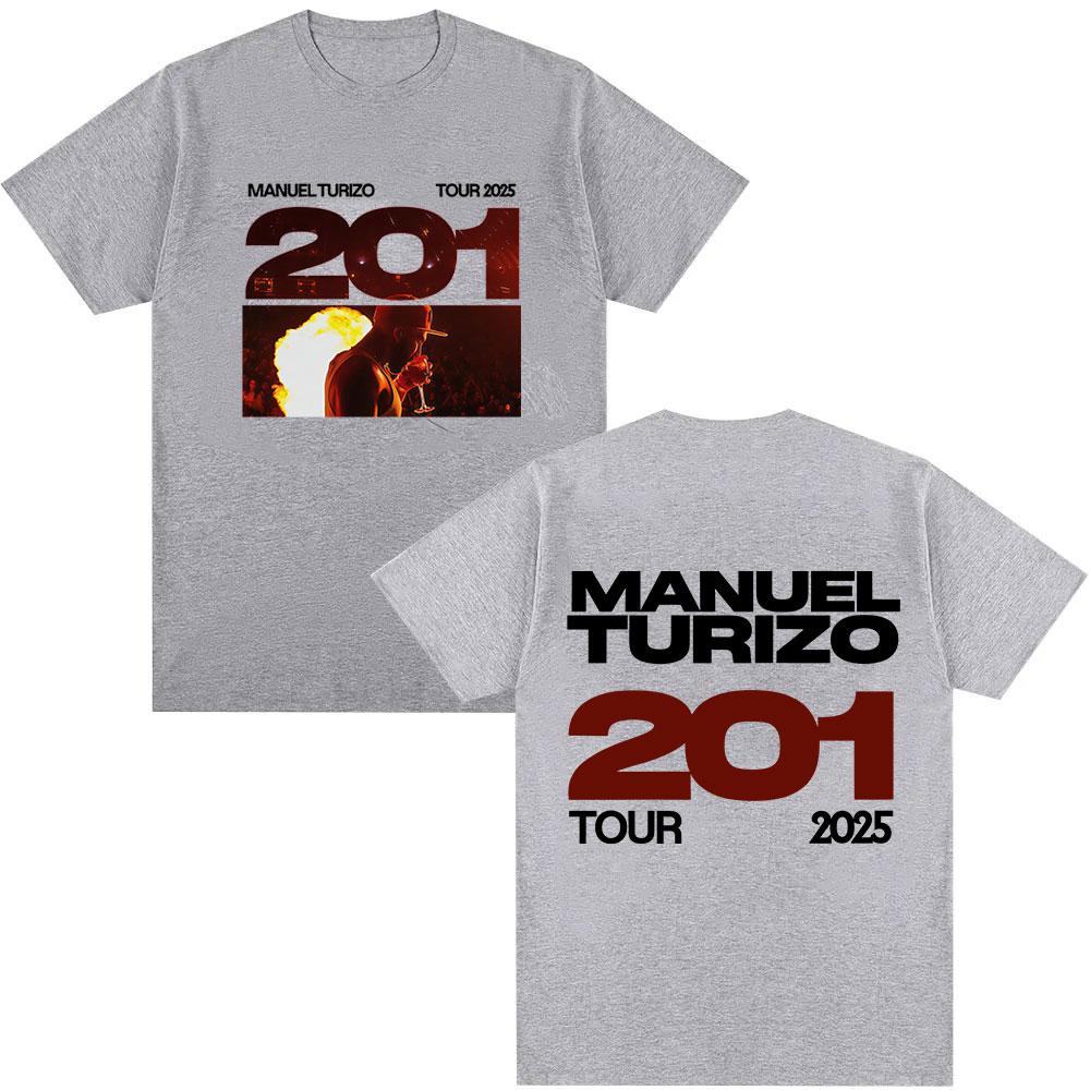 Rapper Unisexuel Turizo 201 Album Graphic Merch T Shirts Unisex Women Clothing Casual Oversized Tshirt Hip Hop Rock Short Sleeve Tees