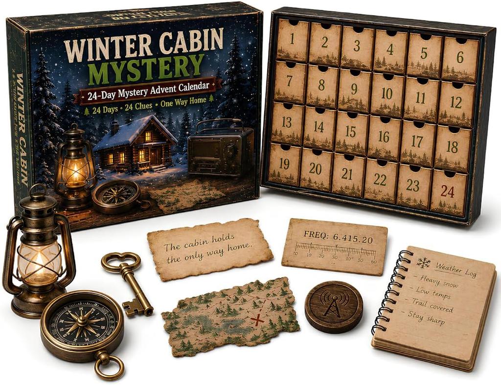24-Day Christmas Escape Room Advent Calendar – Mystery Puzzle Game with 6 Themes, Daily Discovery & Holiday Gift