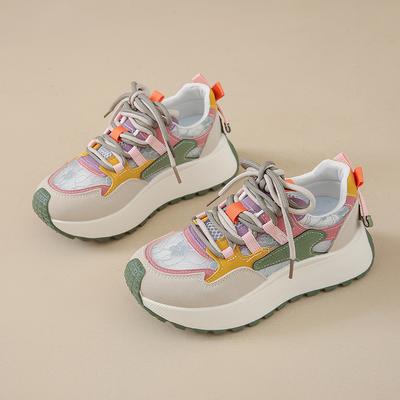 CRLAYDK Лето 2025 Женские теннисные кроссовки на платформе для ходьбы Дышащие повседневные кроссовки Комфортные спортивные стильные кроссовки на шнуровке