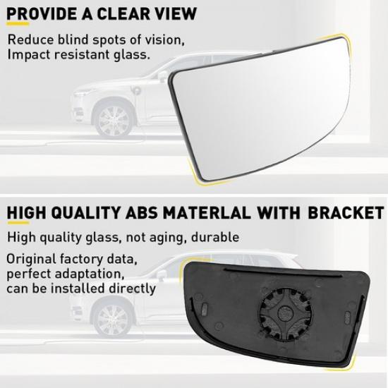 Mirror Glass Passenger Power Right Side For 2015-22 Ford Transit-350 Replacement