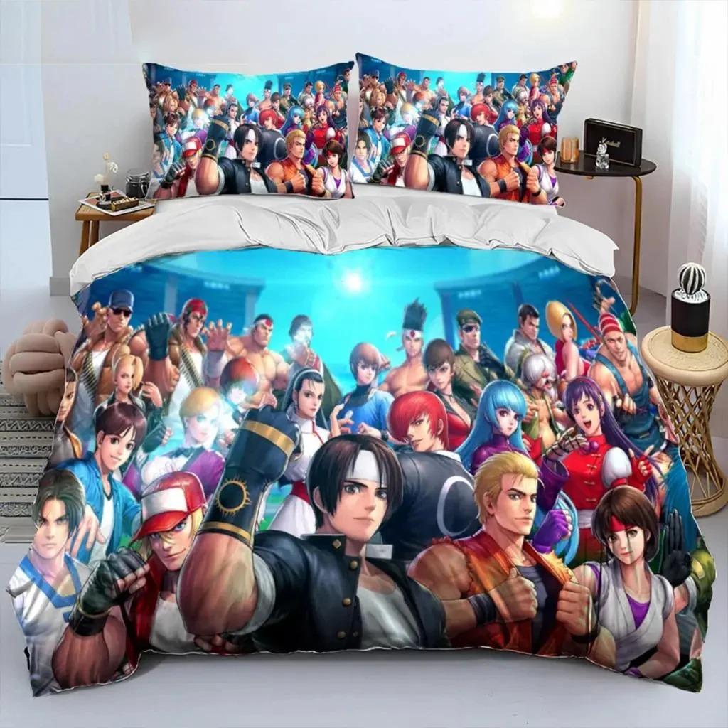 Ретро Постельное Белье King Of Fighters Комплект Двуспальный Queen Size Пододеяльник Наволочка Для Мальчиков Девочек Детей Взрослых Домашний Текстиль