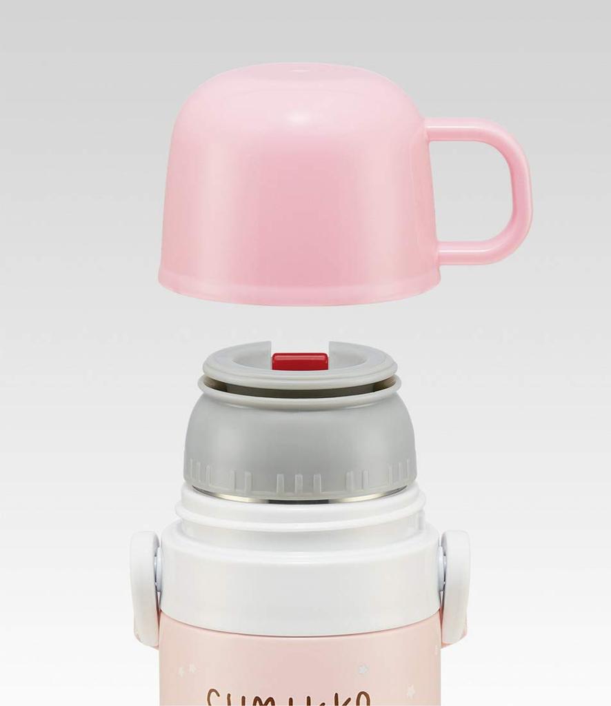 Бутылка для воды из нержавеющей стали Skater Kids 2WAY с чашкой Sumikko Gurashi Camp 430 мл SKDC4-A