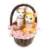 [M3095] - 'Couple Cats' Jewelry Box Brown Orange