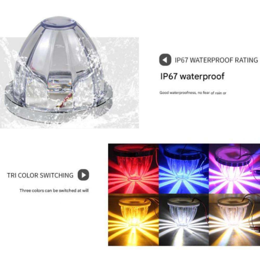 2PCS Dual Revolution Watermelon Lights Semi Truck Lights LED Star Water Melon LED Marker Under Glow Lights For Truck