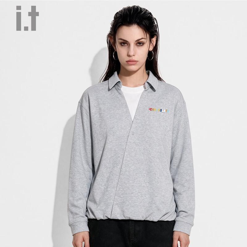 :CHOCOOLATE Unisex Oversized V-Neck Layered Sweatshirt