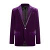 Boys Formal Blazer Velvet Material Notch Lapel One Button Flap Pocket Tuxedo Jacket Fully Lining Outwear