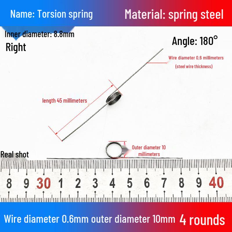Torsion Spring Steel 0.3-3.0 for 90/180° Clip Trash Can