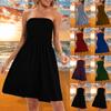 Fashion Women's Sexy Strapless Tube Top Solid Color Sleeveless Short Dress