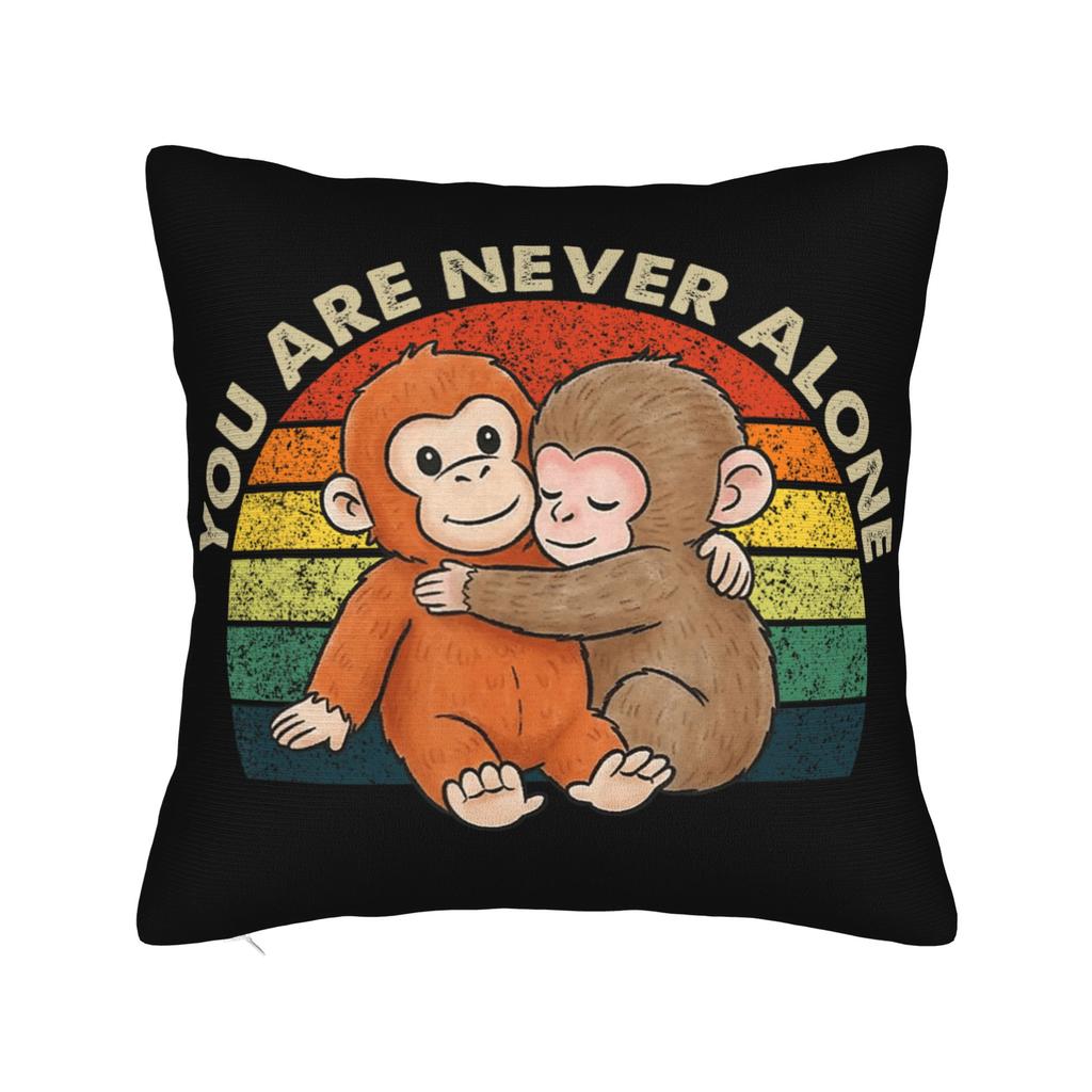 Retro Cute Monkey Punch Cute Monkey Baby Funny Animal Pillow Cover  Square Cushion Cover Pillow Case For Wedding Party Decor