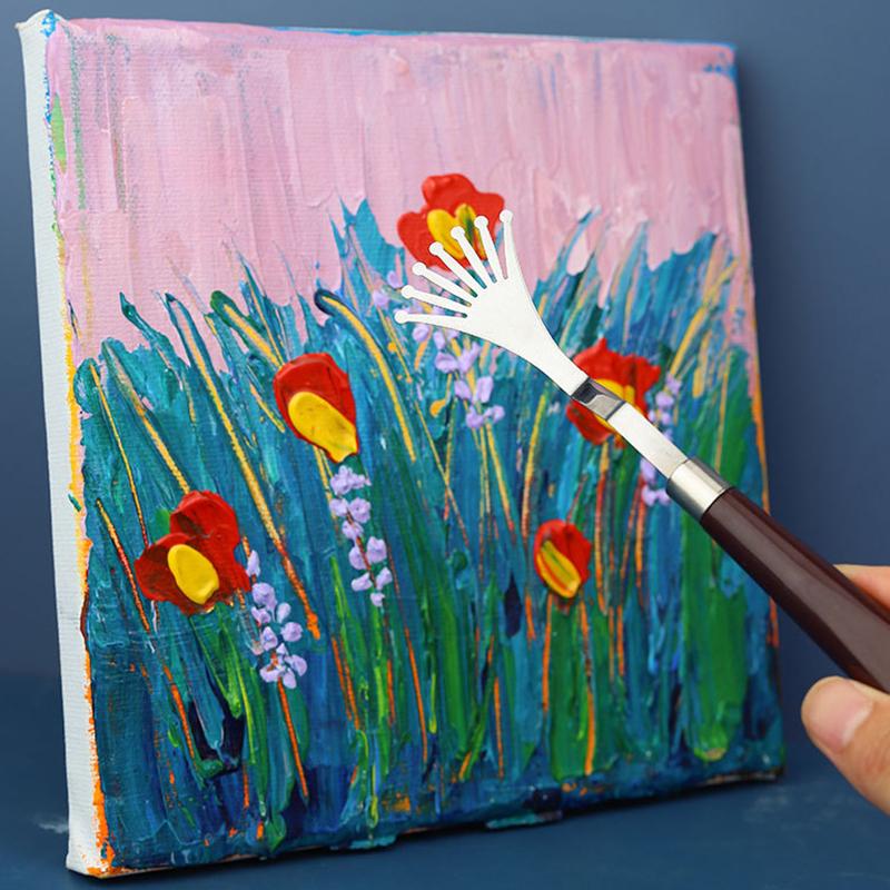 Набор шпателей специальной формы с ручкой из красного дерева, набор шпателей из нержавеющей стали, палитра гуаши