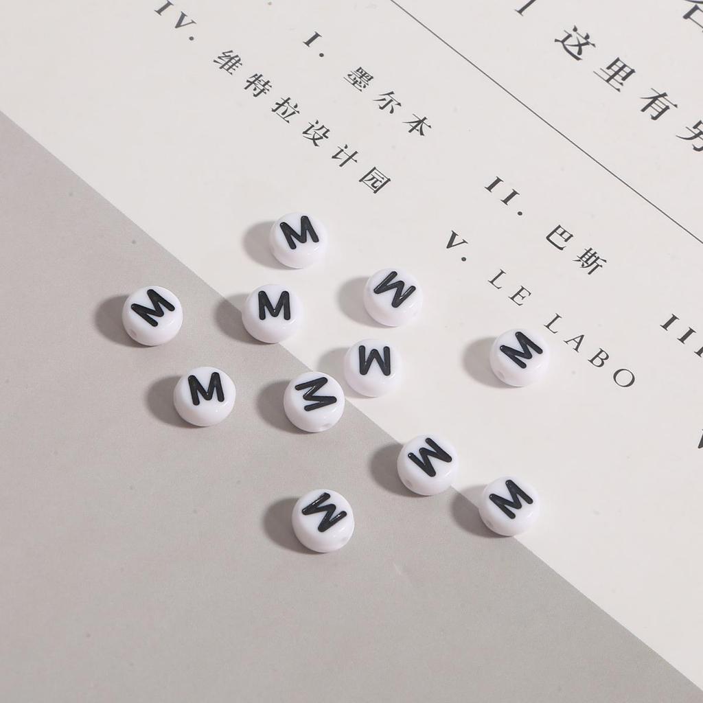 100 шт. бусины с буквами, круглые бусины с буквами алфавита, акриловые бусины, сделай сам, изготовление ювелирных изделий, браслет, ожерелье, аксессуары