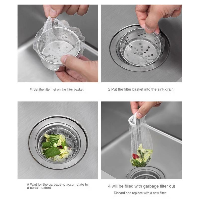 1176 Фильтр для раковины Одноразовый кухонный мешок для фильтра остатков пищи Фильтр для раковины Канализация Раковина Фильтр Раковина Остатки
