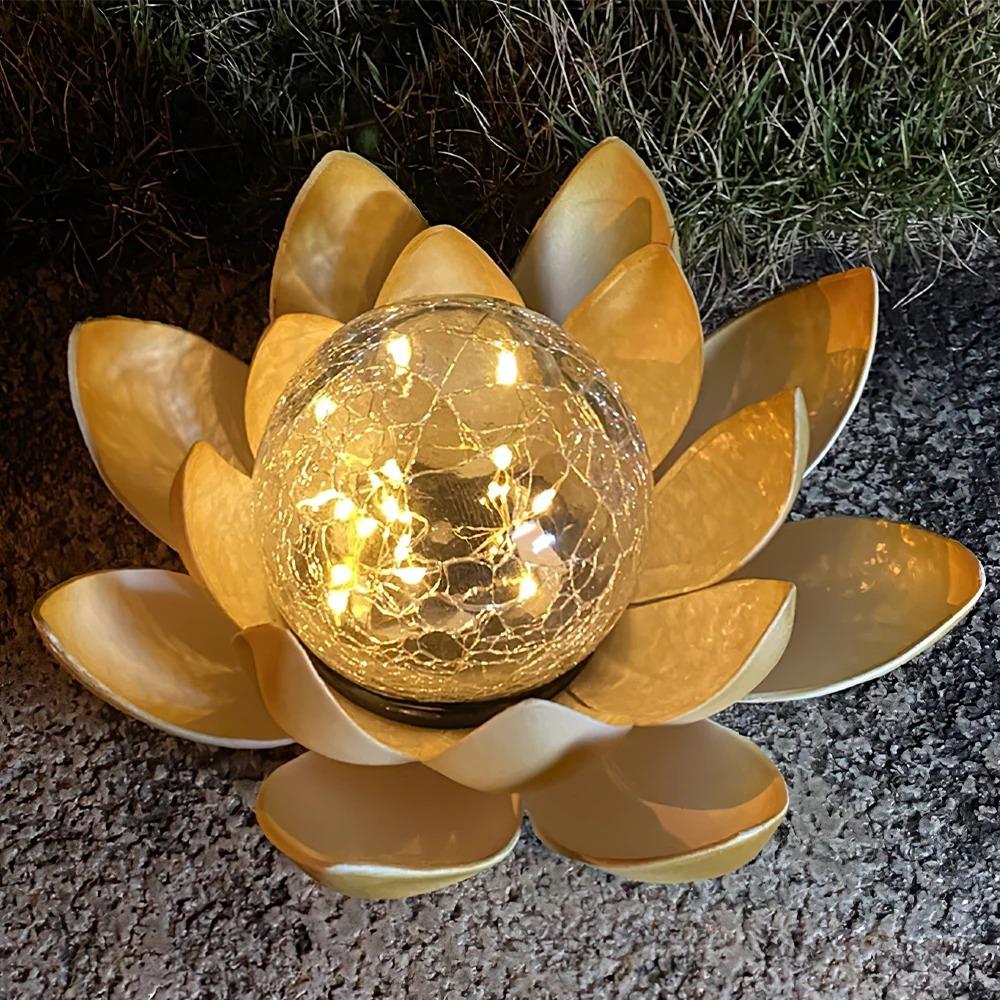 Lotus Shaped Solar Lotus Light Cordless Sculpture Garden Lamp Garden Solar Lights Home Decoration