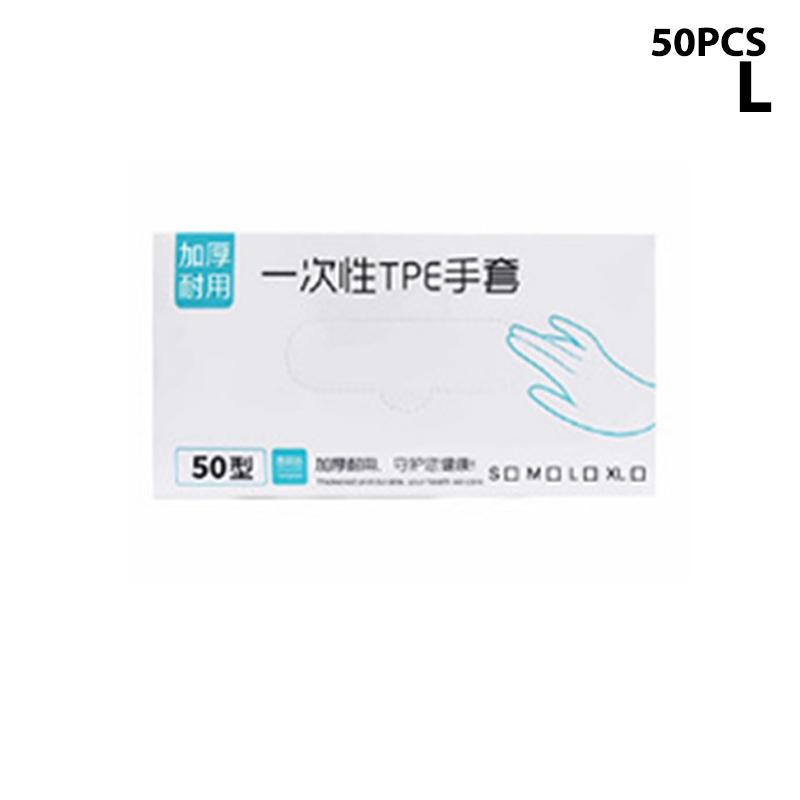 50/100Pcs Latex Free Gloves Tpe Disposable Gloves Transparent Non-Slip Acid Work Safety Food Grade Household Cleaning Gloves