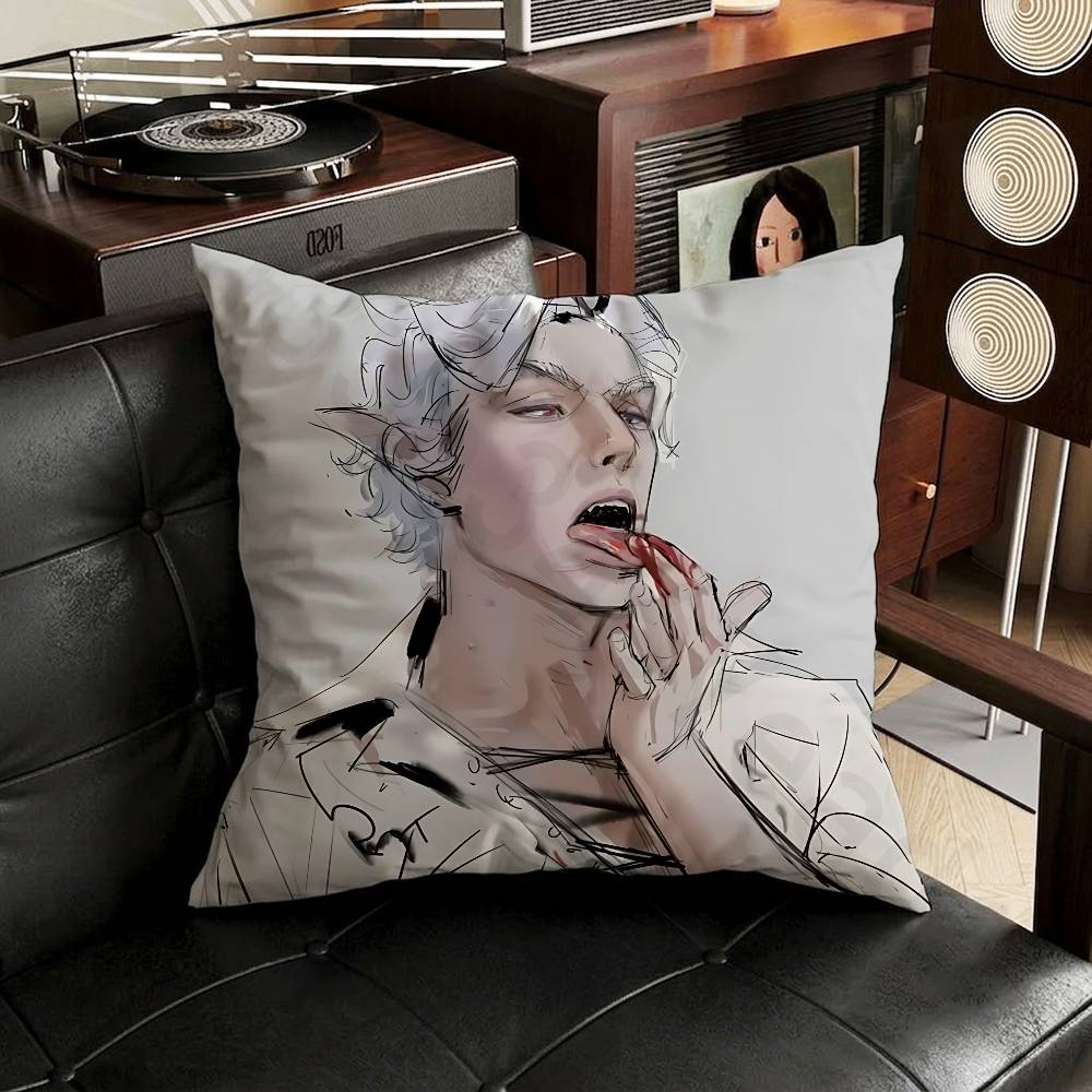 BBaldurs GGate Astarion Pillow Case Square DoubleSided Printing Short Plush Sofa Cushion Cover Bedroom Bedside Pillow