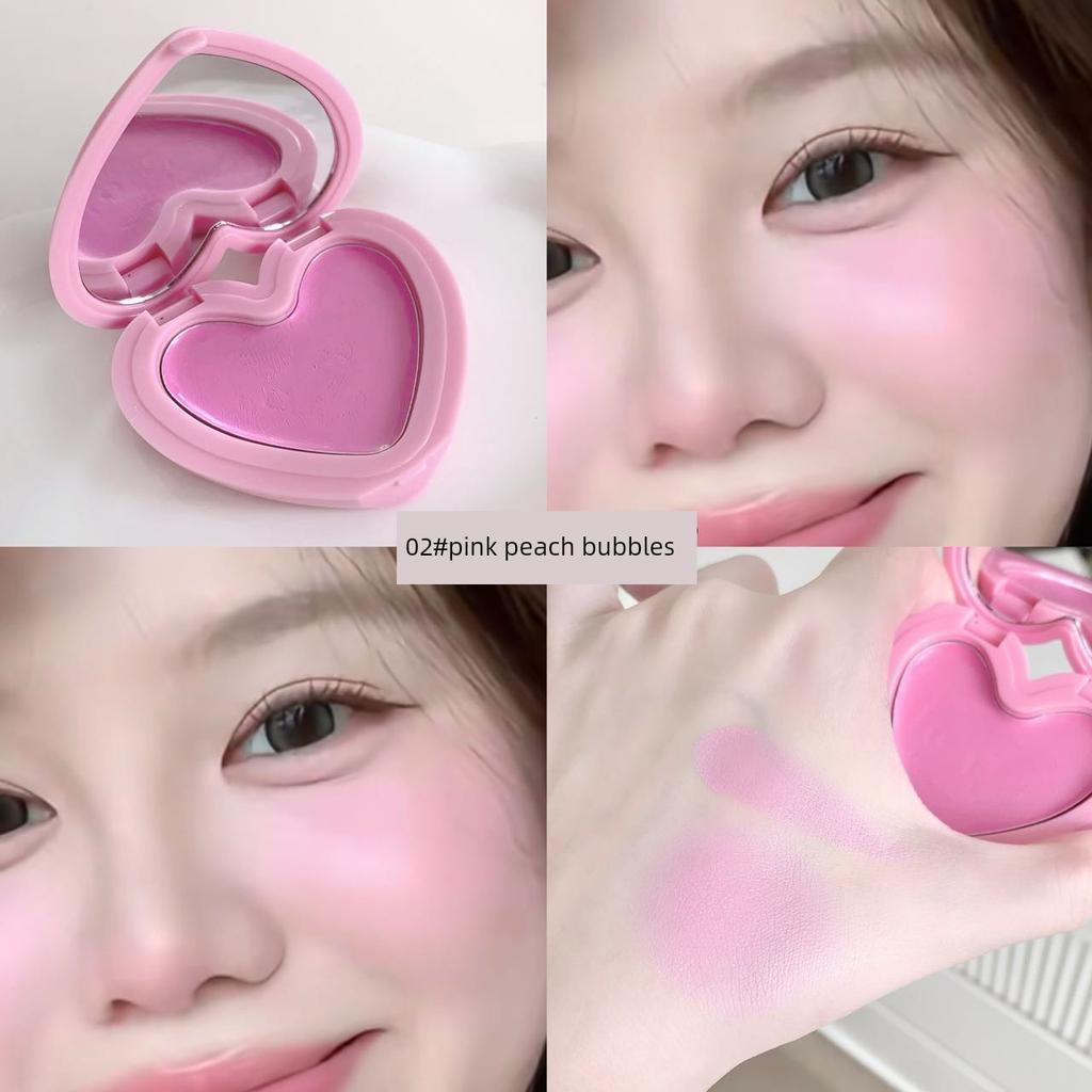 2026 Hot-Selling Heart-Shaped Blush Cream, Multi-Use Hydrating Highlighter Cream, Natural Color Enhancement, Everyday Light Makeup