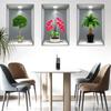 Wei Mo Xiang Green Plant Three-Panel Self-Adhesive Decorative Wall Sticker for Home & Hotel