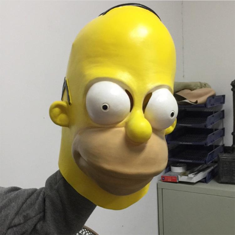 Simpson family movie character masks Simpsons Halloween Masquerade Latex Helmet Props