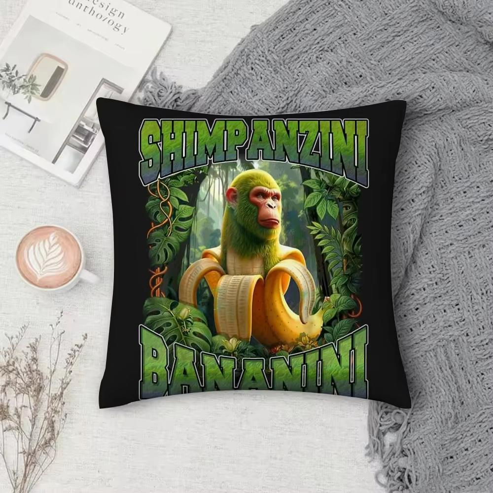 Тунг Тунг Тунг Сахур Тралало Италан Маразм Мозга Наволочка с Принтом Квадратная Подушка Спальня Комната Декоративная Наволочка