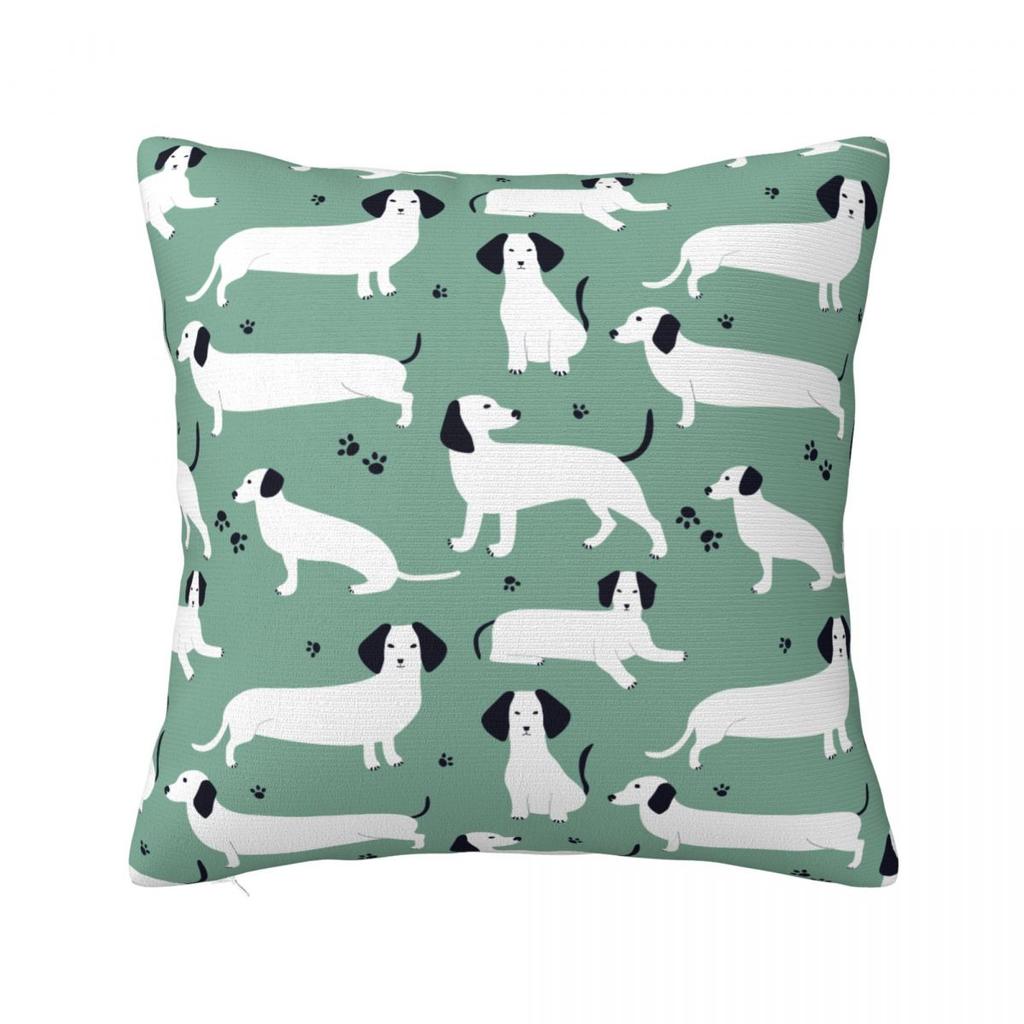 Cute White German Badger Dog Dachshund Pillowcase Cushion Cover Decoration Gift for Animal Dogs Lover Pillow Case Cover Sofa