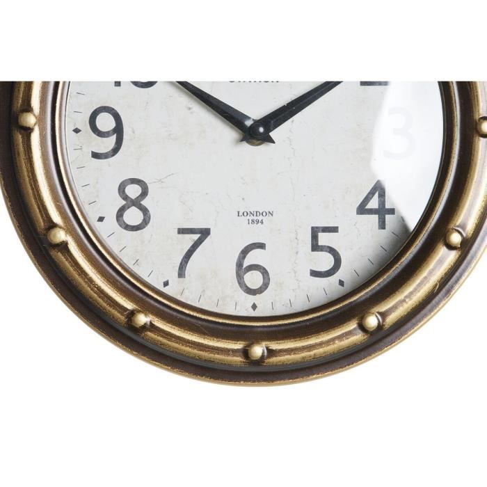 Horloge Murale - Dkd Home Decor - Vintage - 28,5 X 8 X 50 Cm - Verre Fer