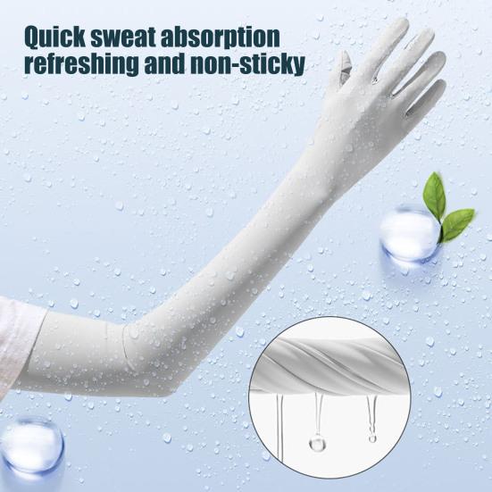 Женские длинные перчатки с защитой от ультрафиолета, перчатки с закрытыми пальцами, охлаждающие перчатки для рук, летние перчатки для вождения, занятий спортом на открытом воздухе, велоспорта